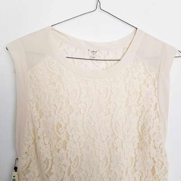 NEW Aritzia Wilfred Sablons 100% Silk Floral Lace Ivory Dress Size 6 - Picture 9 of 16
